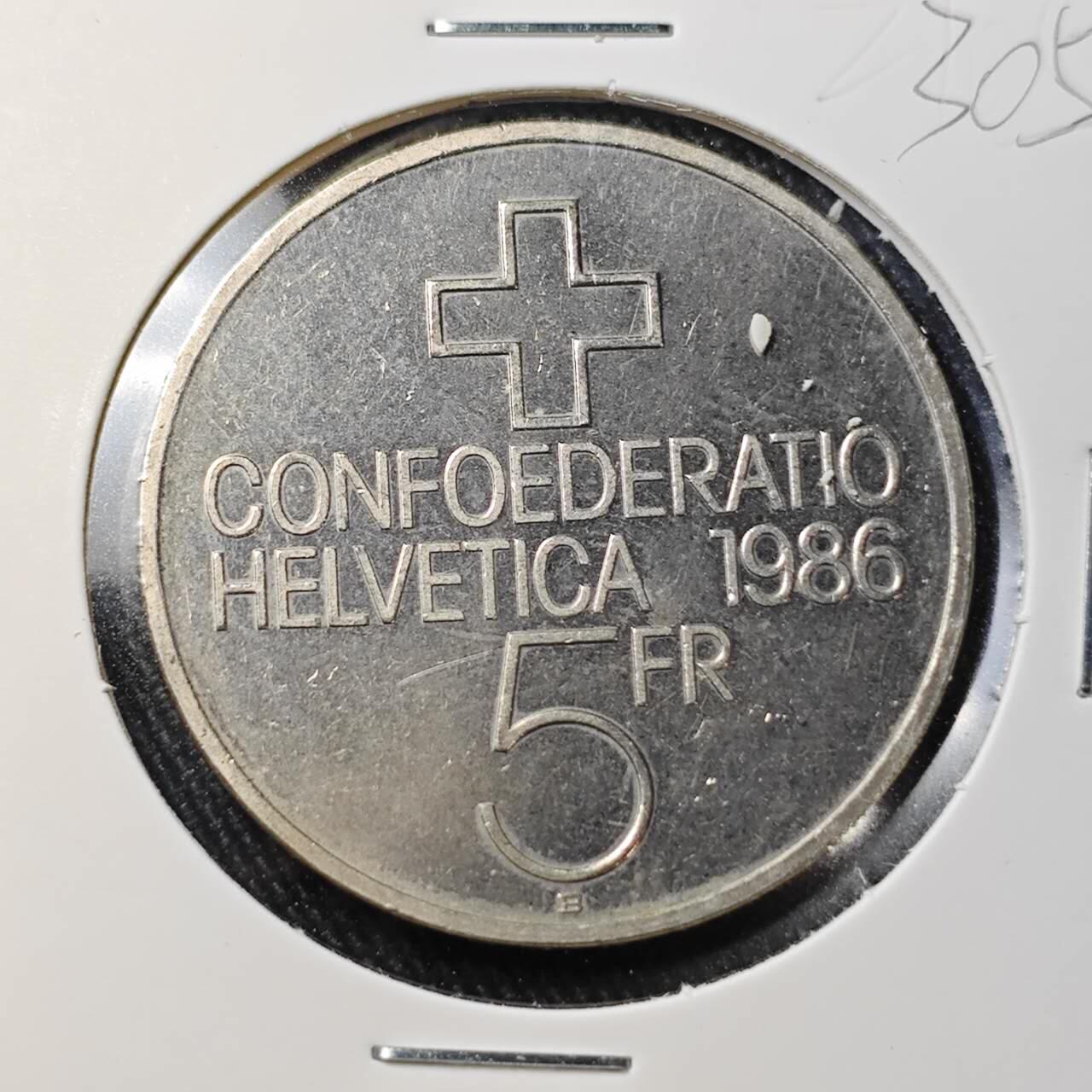 KK钱币收藏小铺 （套币 好品/批量散币 银币）专场  2月预留时间 周末发货  瑞士5法郎纪念币