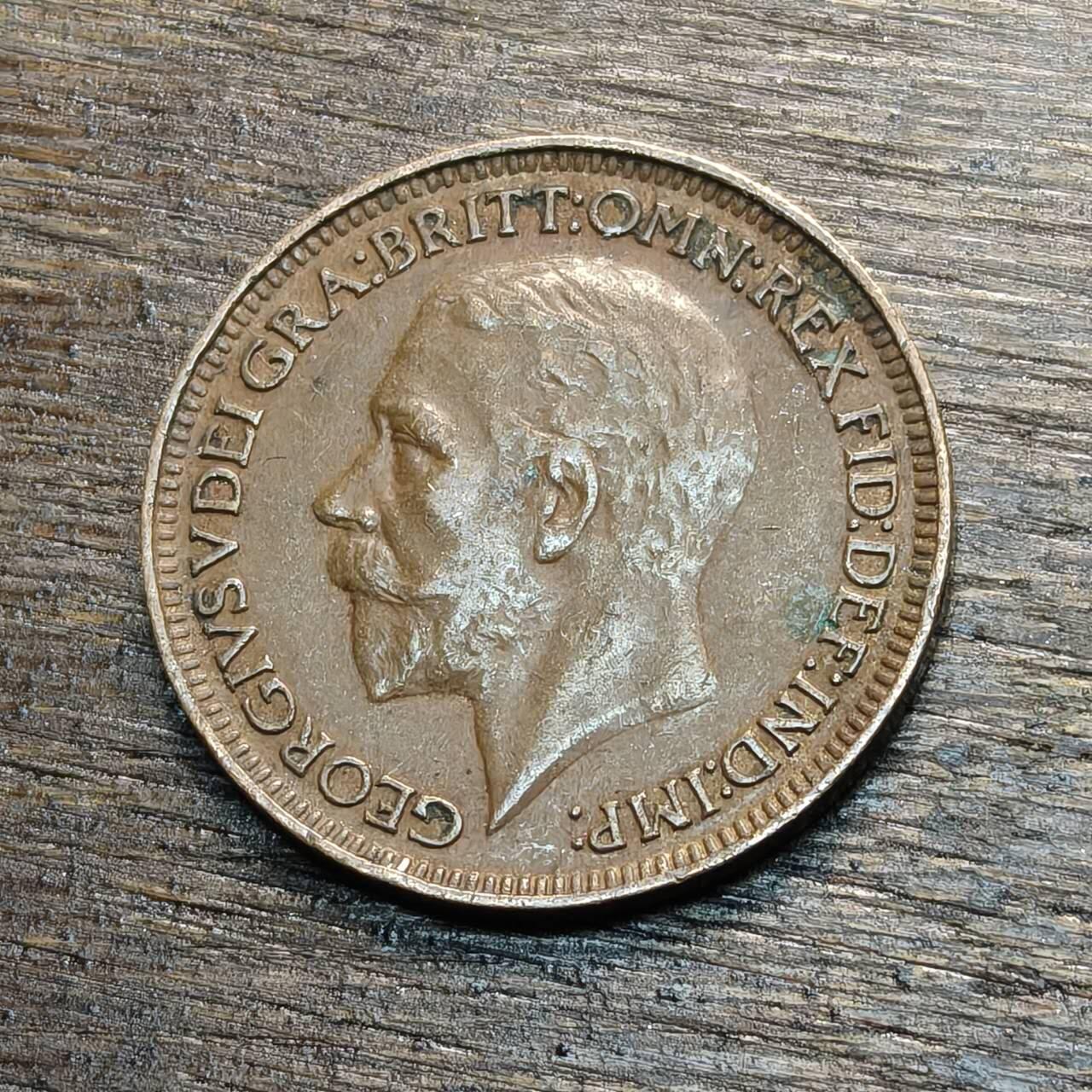 【铜匠收藏】★第133场★散币场，无佣金，30包邮。不满30元，支付5元运费。《接受代拍 代送NGC评级》 英国 1927年 1法新 小铜币 乔治五世