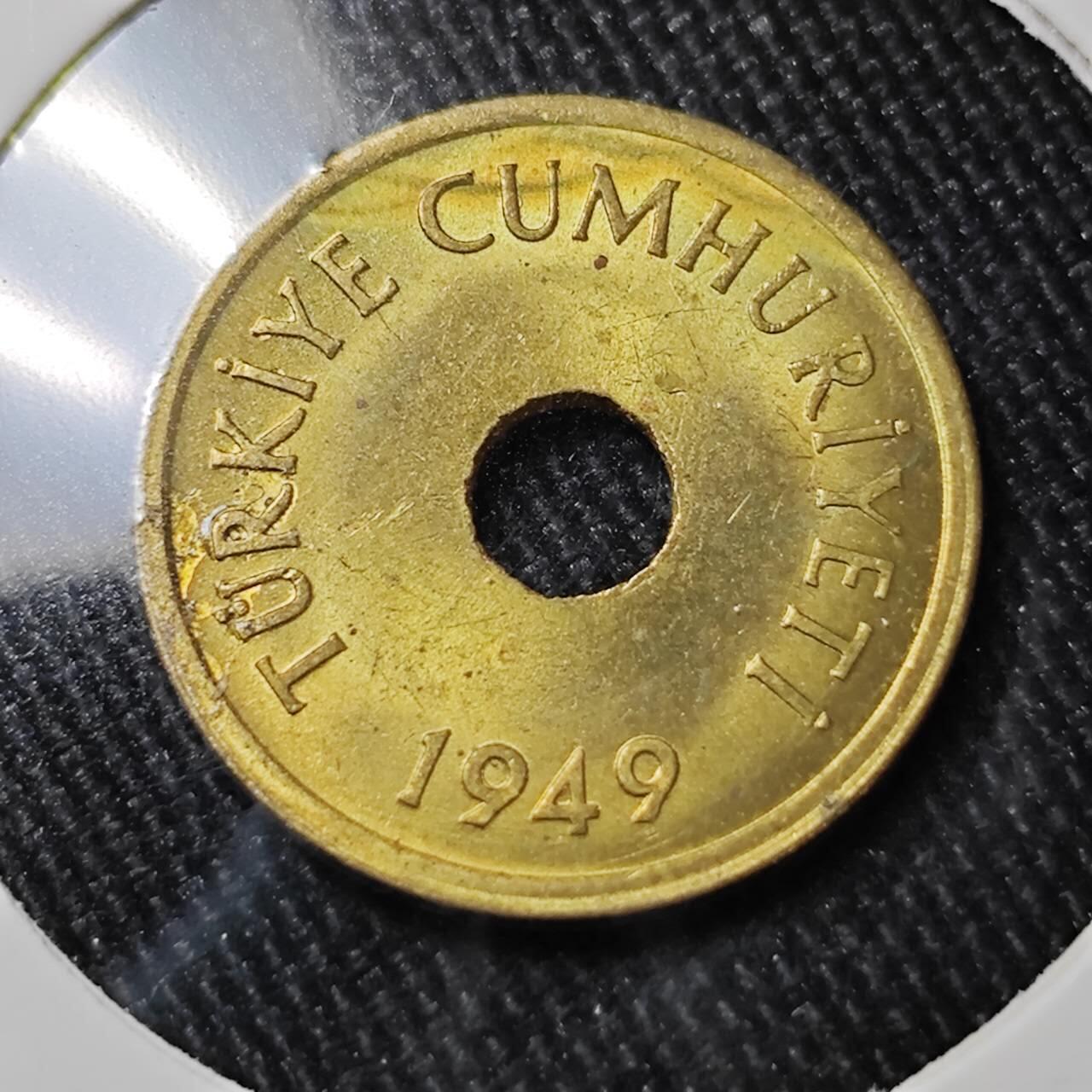 KK钱币收藏小铺 （套币 好品/批量散币 银币）专场  2月预留时间 周末发货  1949土耳其1库鲁铜币 好品