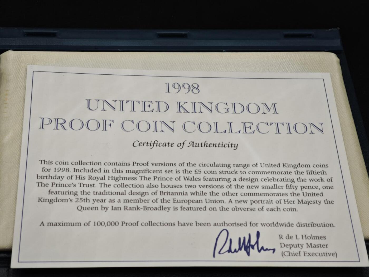 【淘币小摊】实时拍第八百零八拍   银币套币场   满百包邮可预留二周 每周一统一发货   英国1998年精制套币原盒原证