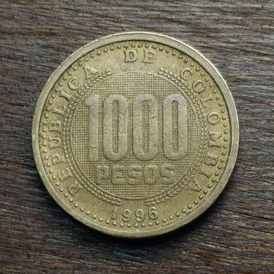 【铜匠收藏】★第133场★散币场，无佣金，30包邮。不满30元，支付5元运费。《接受代拍 代送NGC评级》 - 哥伦比亚 1996年 1000比索