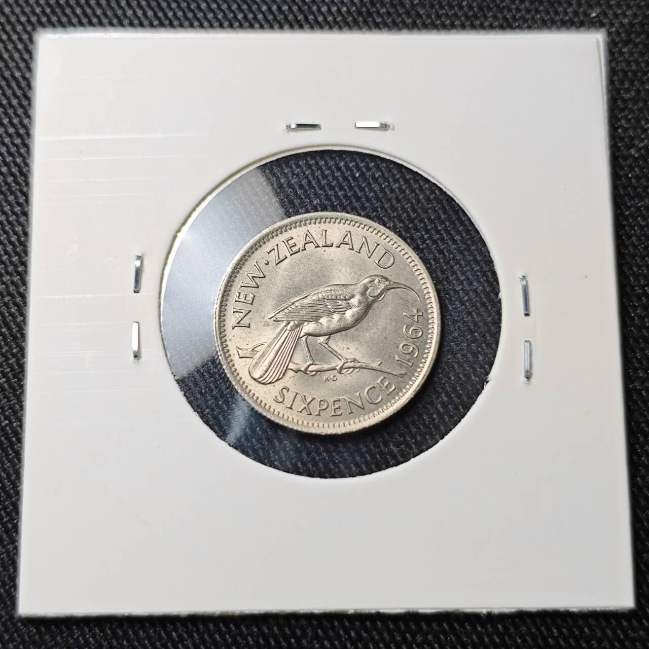 KK钱币收藏小铺 （套币 好品/批量散币 银币）专场  2月预留时间 周末发货  1964新西兰3便士 好品