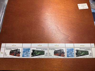 长老汇蛇年精选第七十七场拍卖 - 1981民主德国火车双连带边，含过桥票，350万，全新