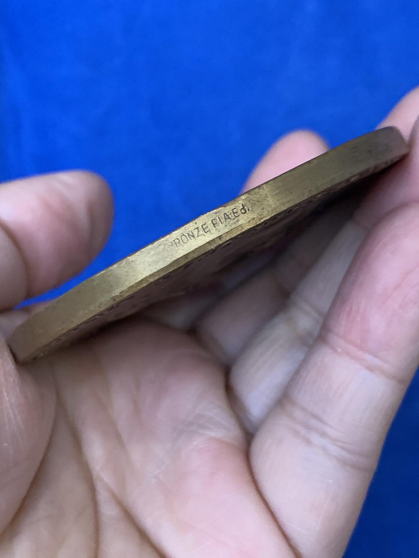 《竞宝斋》第442场 周日，周一，2场连拍 （全场包邮） 法国著名医药学家大铜章 直径70mm 重量167.4g 