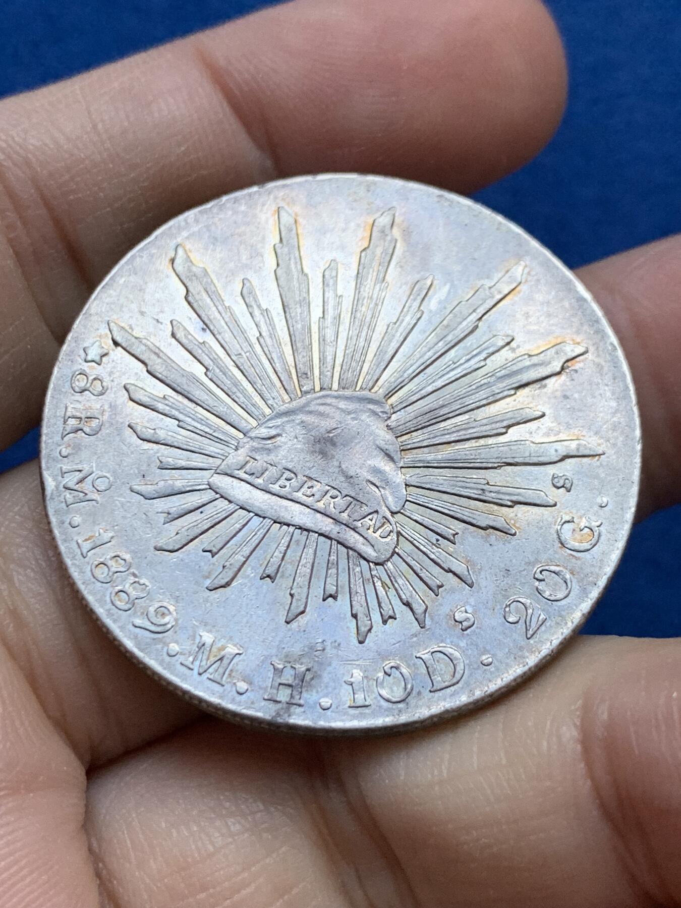 《竞宝斋》第442场 周日，周一，2场连拍 （全场包邮） 墨西哥1889 MO MH版 8R鹰洋银币