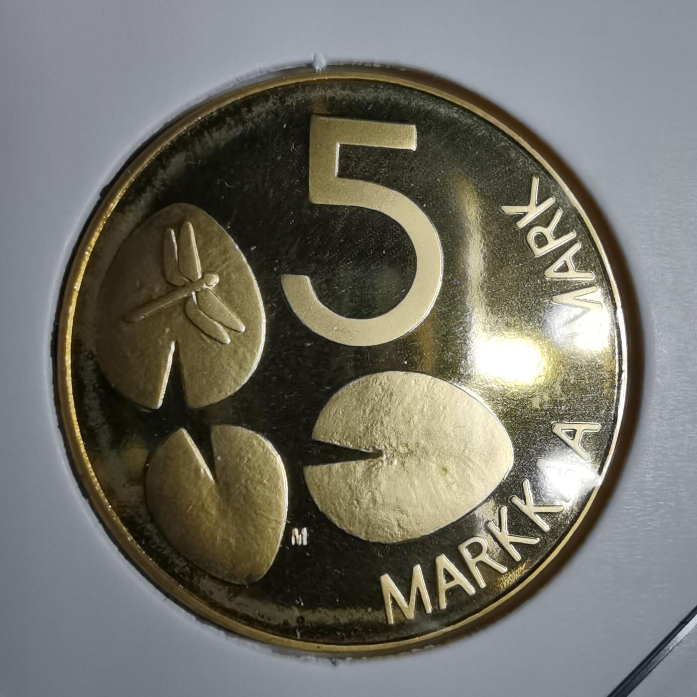 沼泽如烟--第913场 芬兰1995年5马克精制币