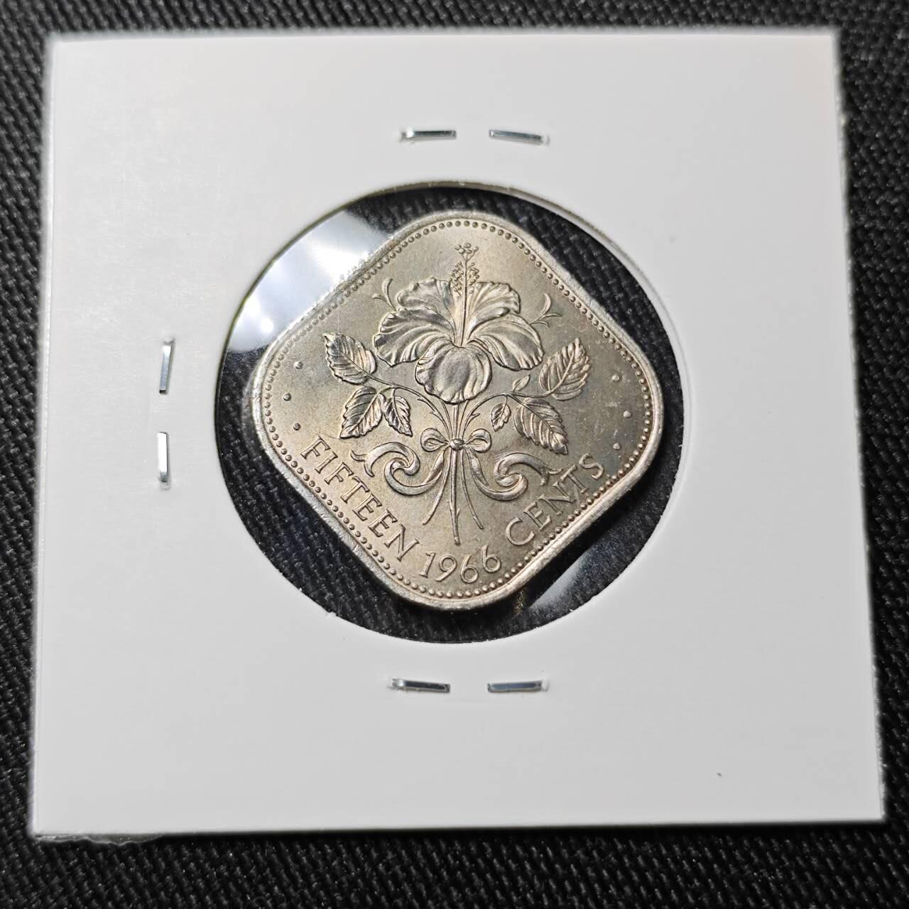 KK钱币收藏小铺 （套币 好品/批量散币 银币）专场  2月预留时间 周末发货  1966巴哈马15分 好品