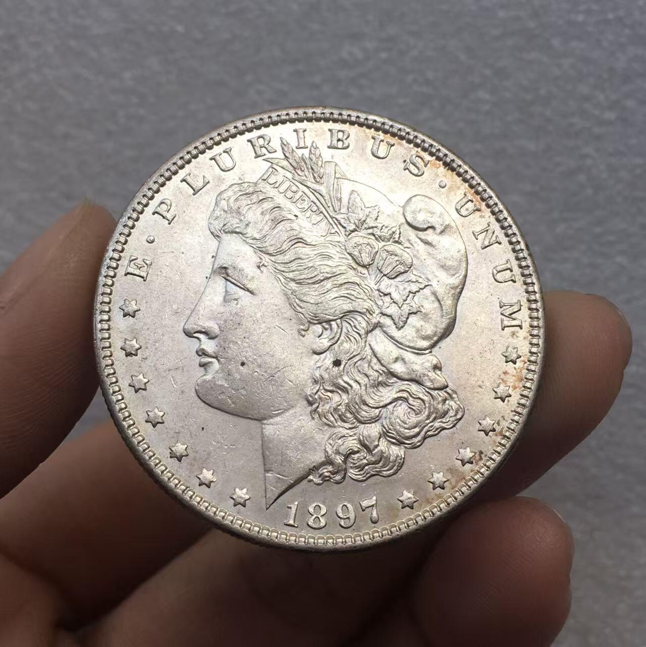 世界钱币专场拍卖 每周二开拍 好品 1897年美国摩根女神一美元银币