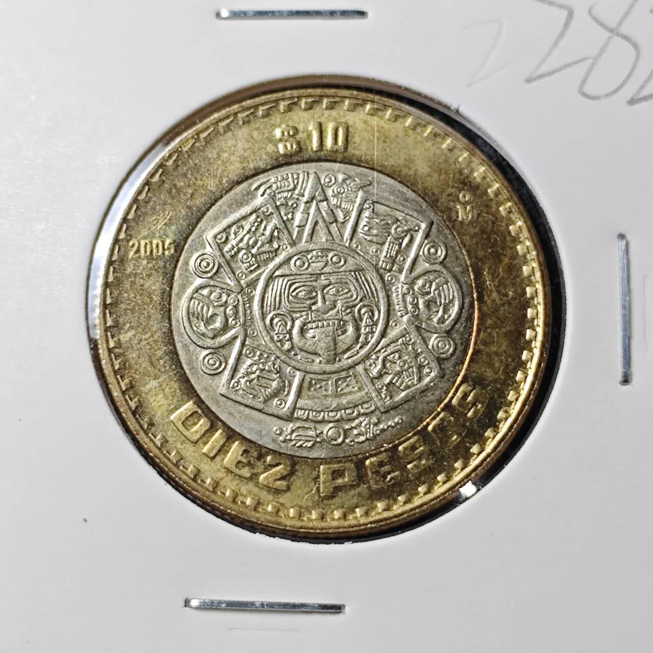 KK钱币收藏小铺 （套币 好品/批量散币 银币）专场  2月预留时间 周末发货  2005墨西哥10比索双色币 好品