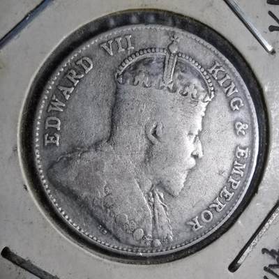 沼泽如烟--第913场 - 英属海峡1910年20分银币