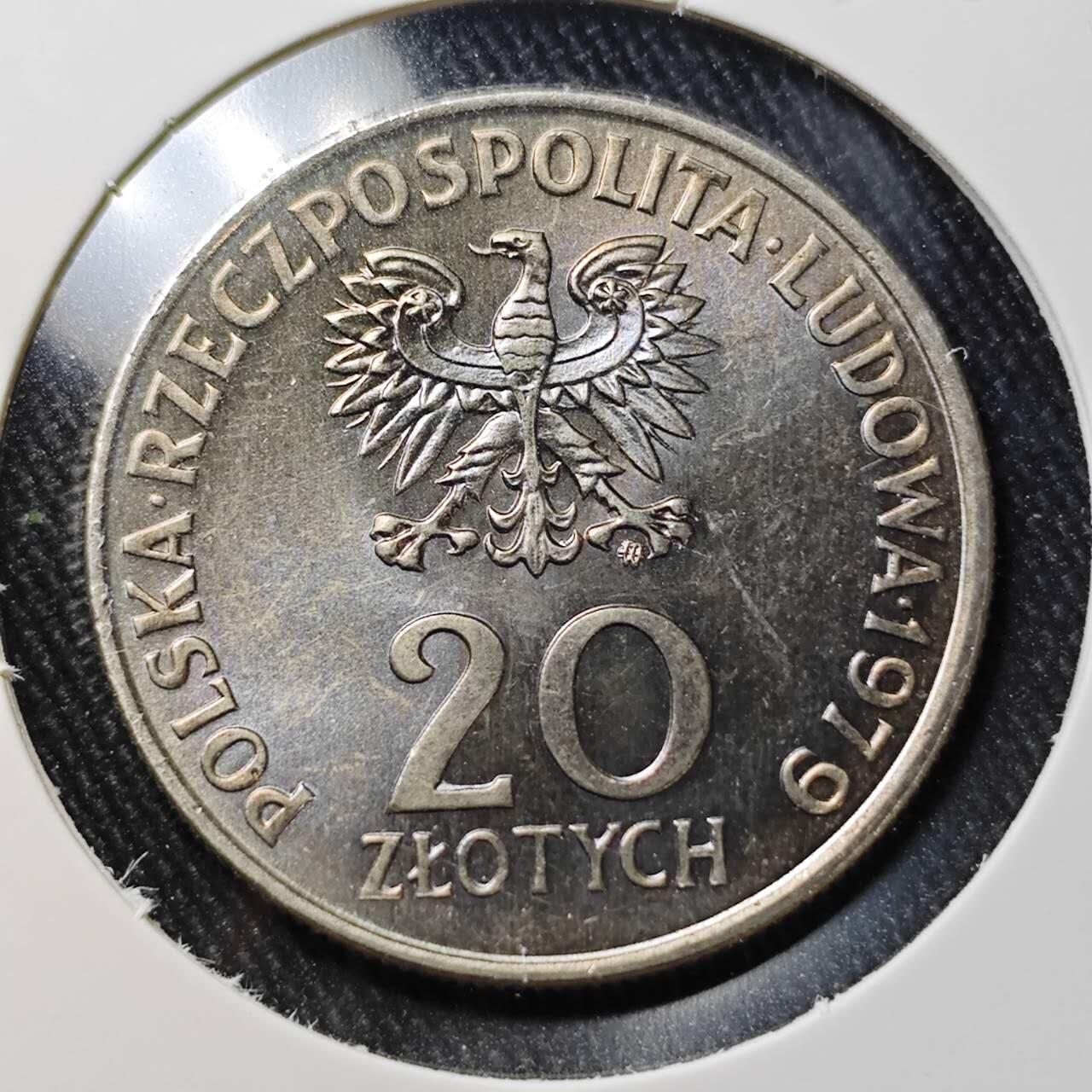 KK钱币收藏小铺 （套币 好品/批量散币 银币）专场  2月预留时间 周末发货  1979波兰20兹罗提纪念币 好品