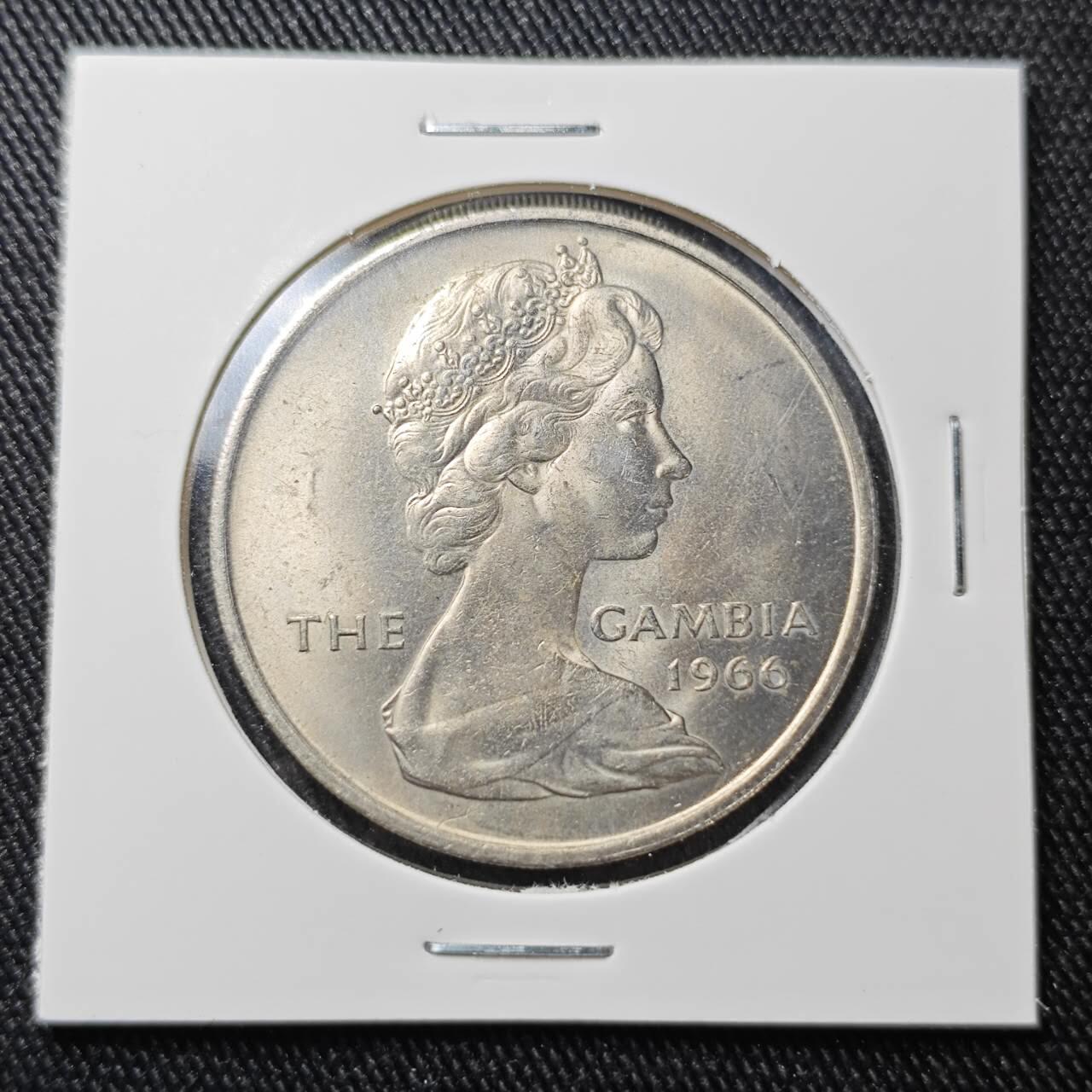 KK钱币收藏小铺 （套币 好品/批量散币 银币）专场  2月预留时间 周末发货  1966英属冈比亚4先令