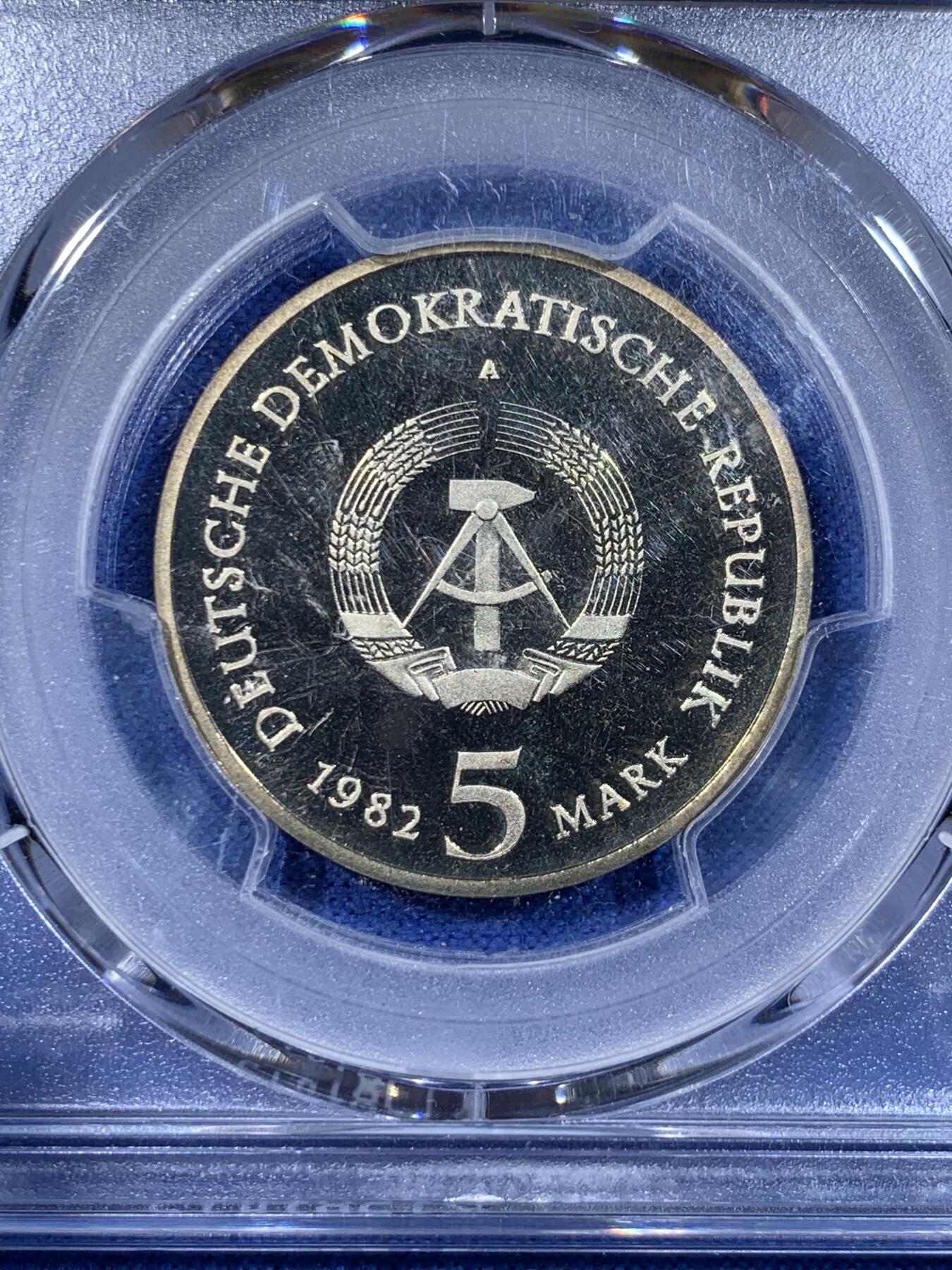 《竞宝斋》第442场 周日，周一，2场连拍 （全场包邮） PCGS PR68DCAM 德国1982A约翰·沃尔夫冈·冯·歌德逝世150周年5马克