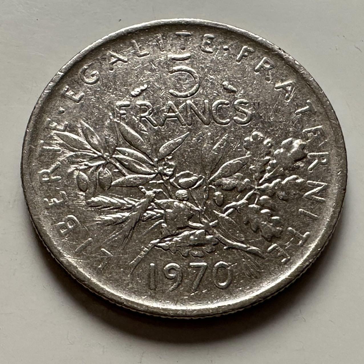 🌹外币初藏🌹🐯2025年第132场  每周二四六晚8️⃣点 接代拍 法国1970年5法郎