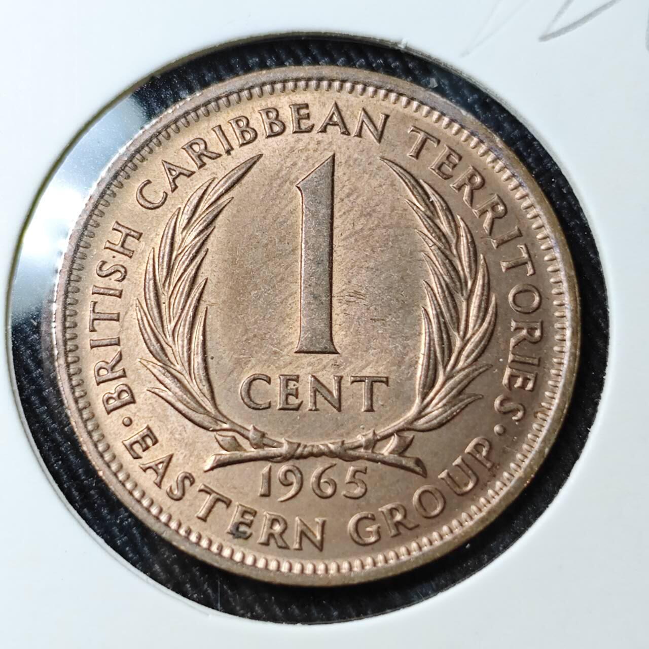 KK钱币收藏小铺 （套币 好品/批量散币 银币）专场  2月预留时间 周末发货  1965英属加勒比1分铜币 好品