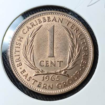 KK钱币收藏小铺 （套币 好品/批量散币 银币）专场  2月预留时间 周末发货 -  1965英属加勒比1分铜币 好品