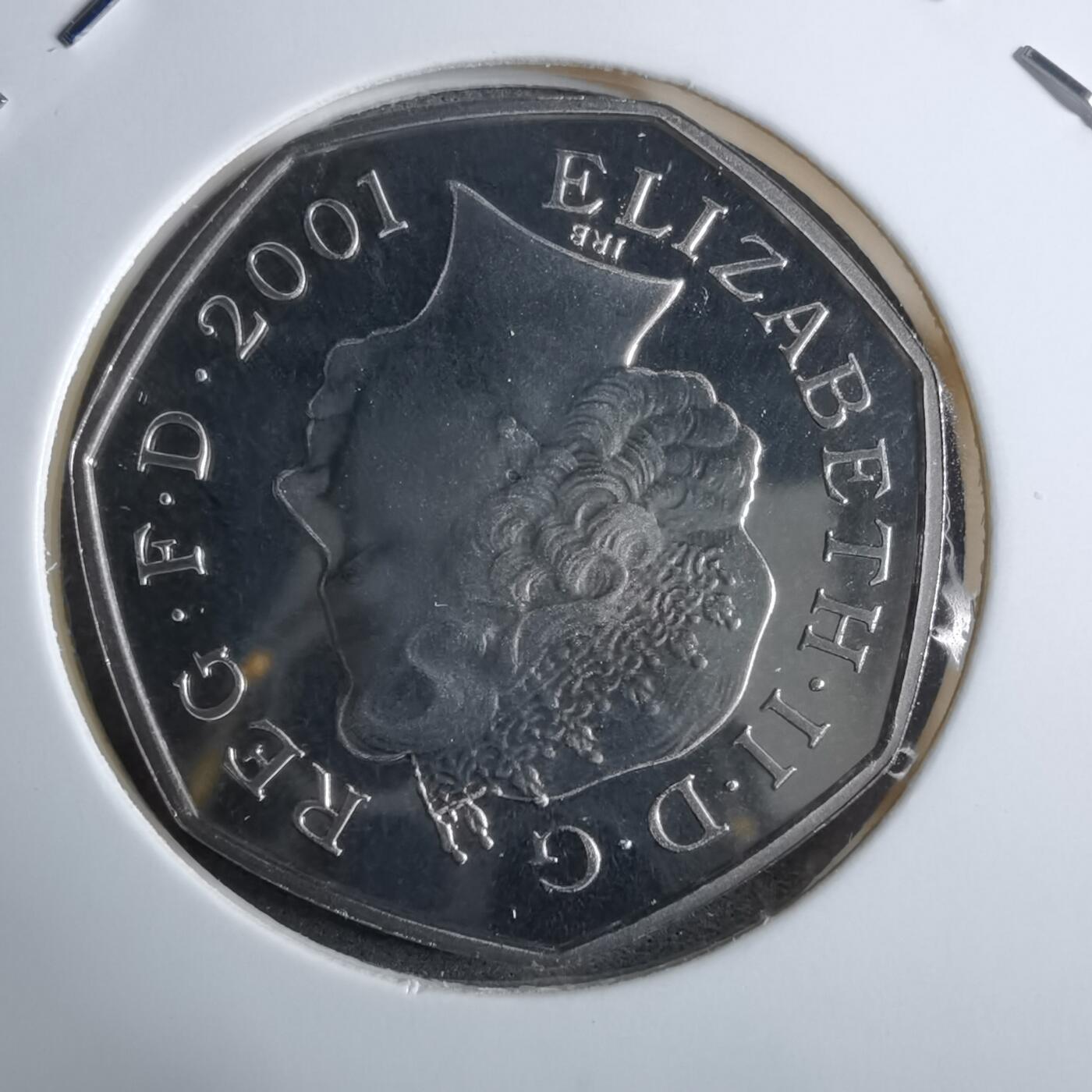 沼泽如烟--第913场 英国2001年50便士精制币