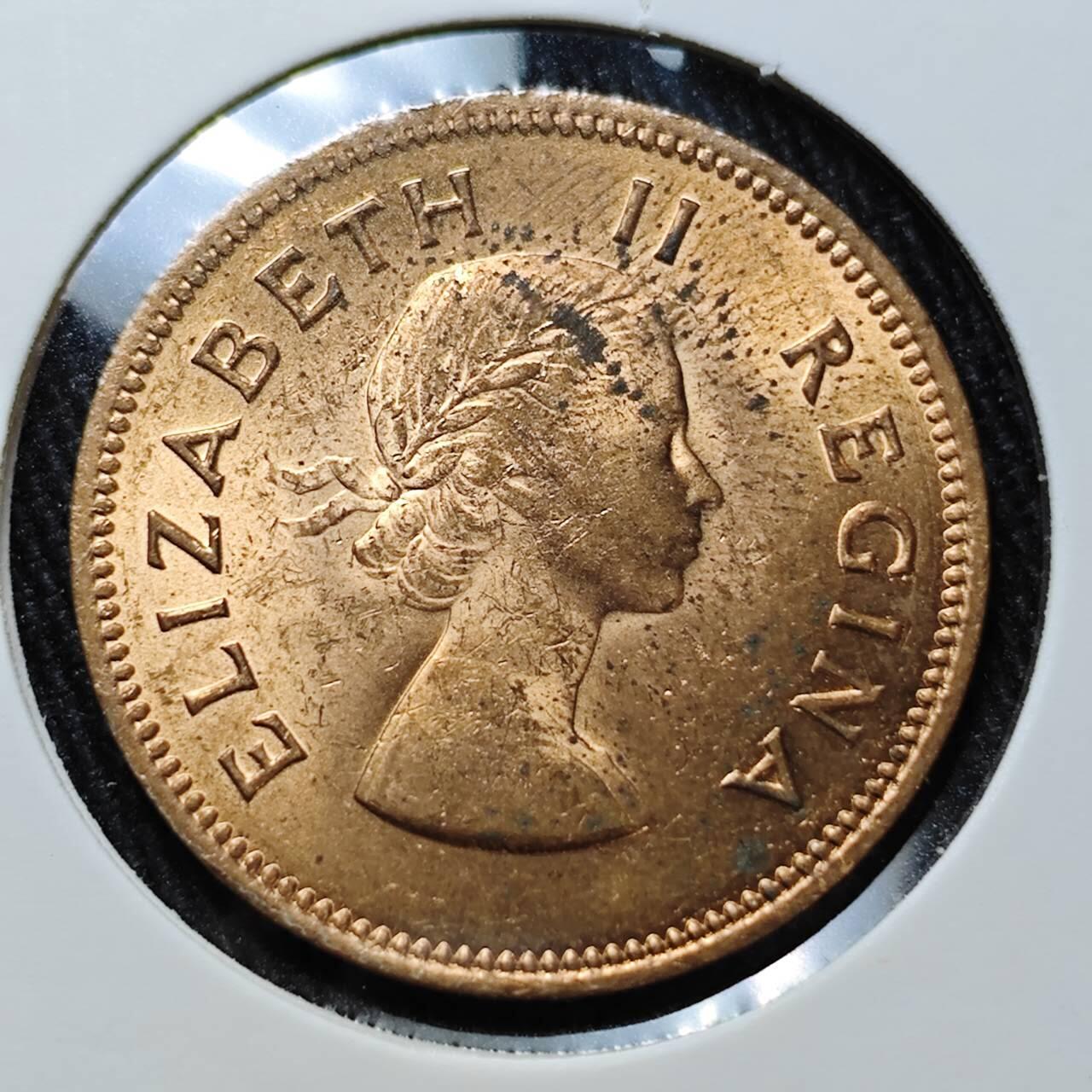 KK钱币收藏小铺 （套币 好品/批量散币 银币）专场  2月预留时间 周末发货  1959英属南非1/2便士铜币 好品