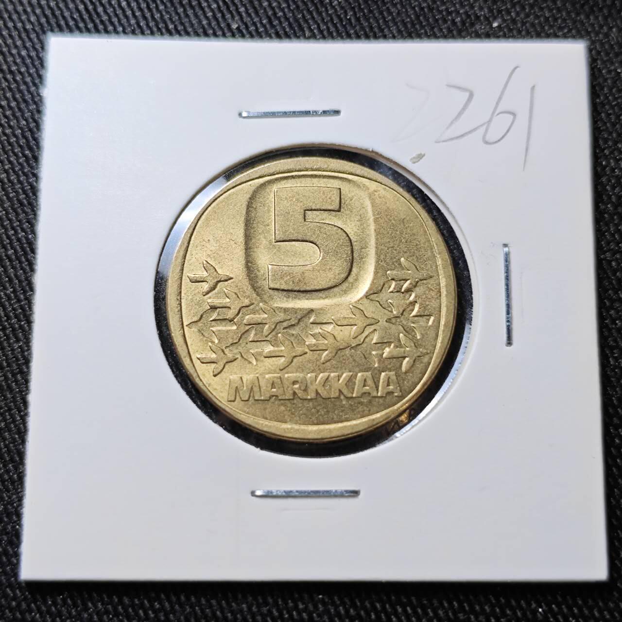 KK钱币收藏小铺 （套币 好品/批量散币 银币）专场  2月预留时间 周末发货  1987芬兰5马克破冰船 好品！