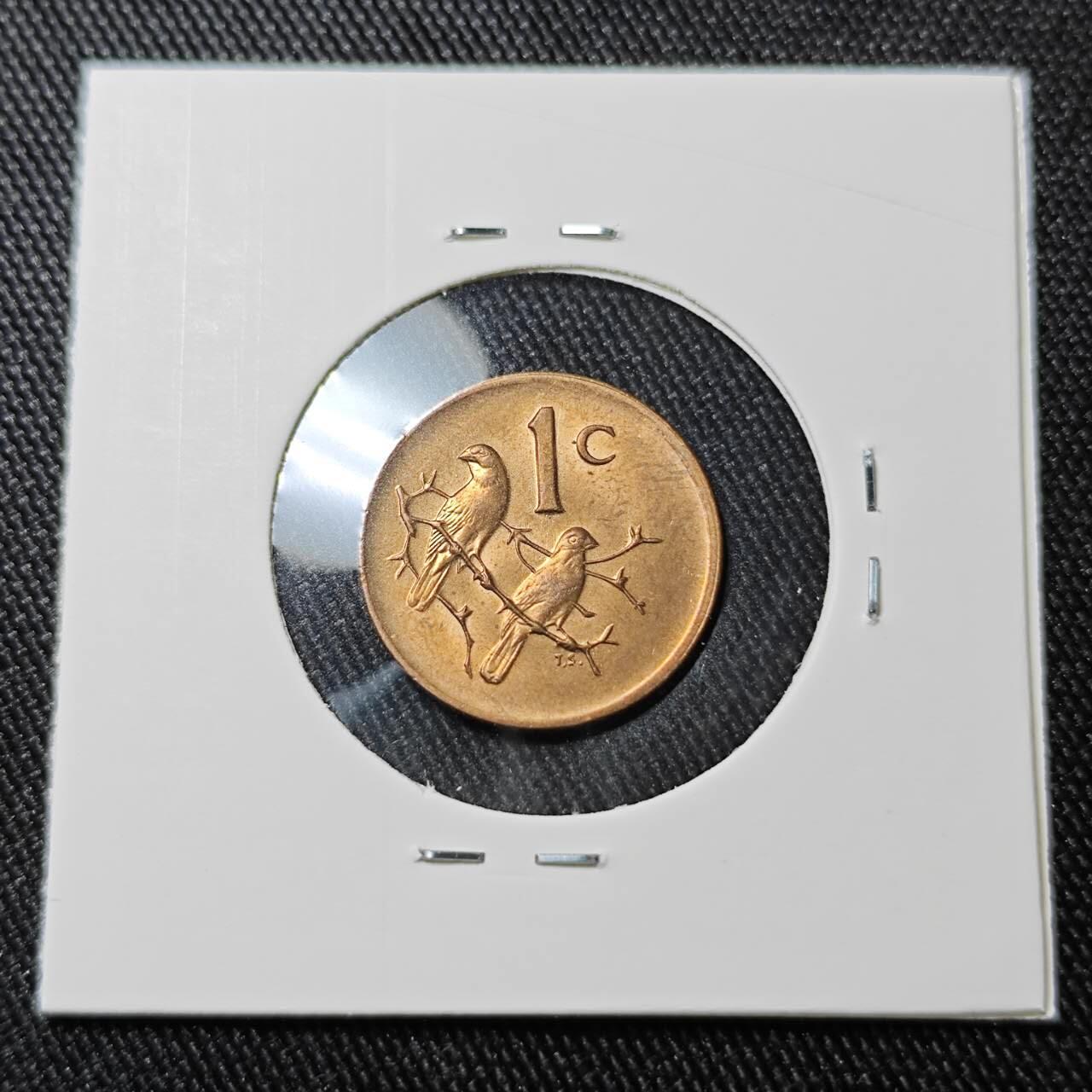 KK钱币收藏小铺 （套币 好品/批量散币 银币）专场  2月预留时间 周末发货  1977南非1分铜币 好品 鸟