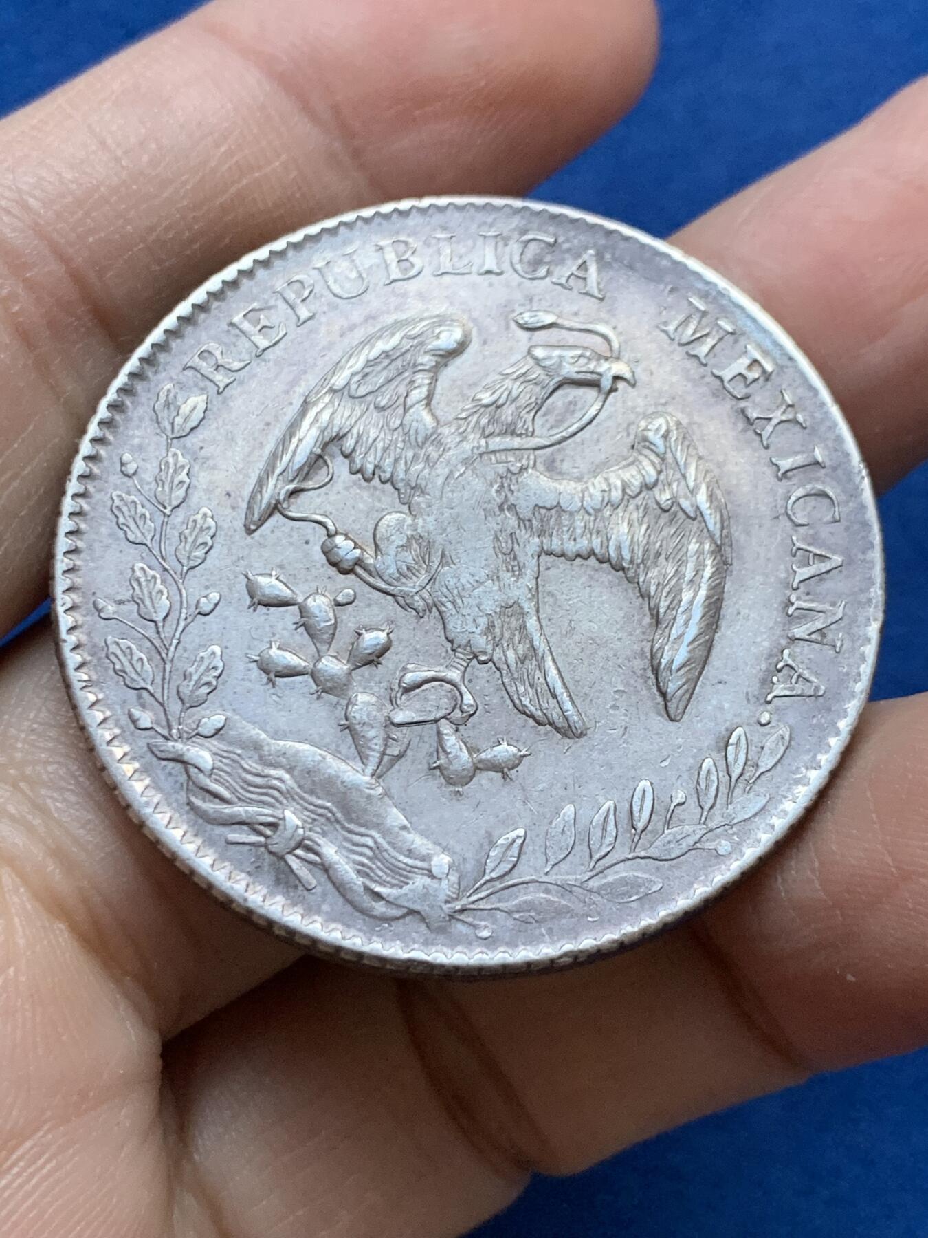 《竞宝斋》第442场 周日，周一，2场连拍 （全场包邮） 墨西哥1893 ZS FZ版 8R鹰洋银币 好品原味 细节见图