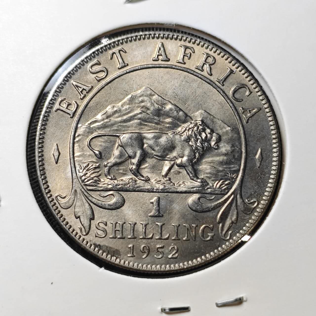 KK钱币收藏小铺 （套币 好品/批量散币 银币）专场  2月预留时间 周末发货  1951英属东非1先令 好品 乔六