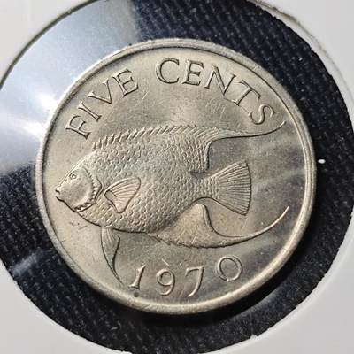 KK钱币收藏小铺 （套币 好品/批量散币 银币）专场  2月预留时间 周末发货 -  1970百慕大5分 好品