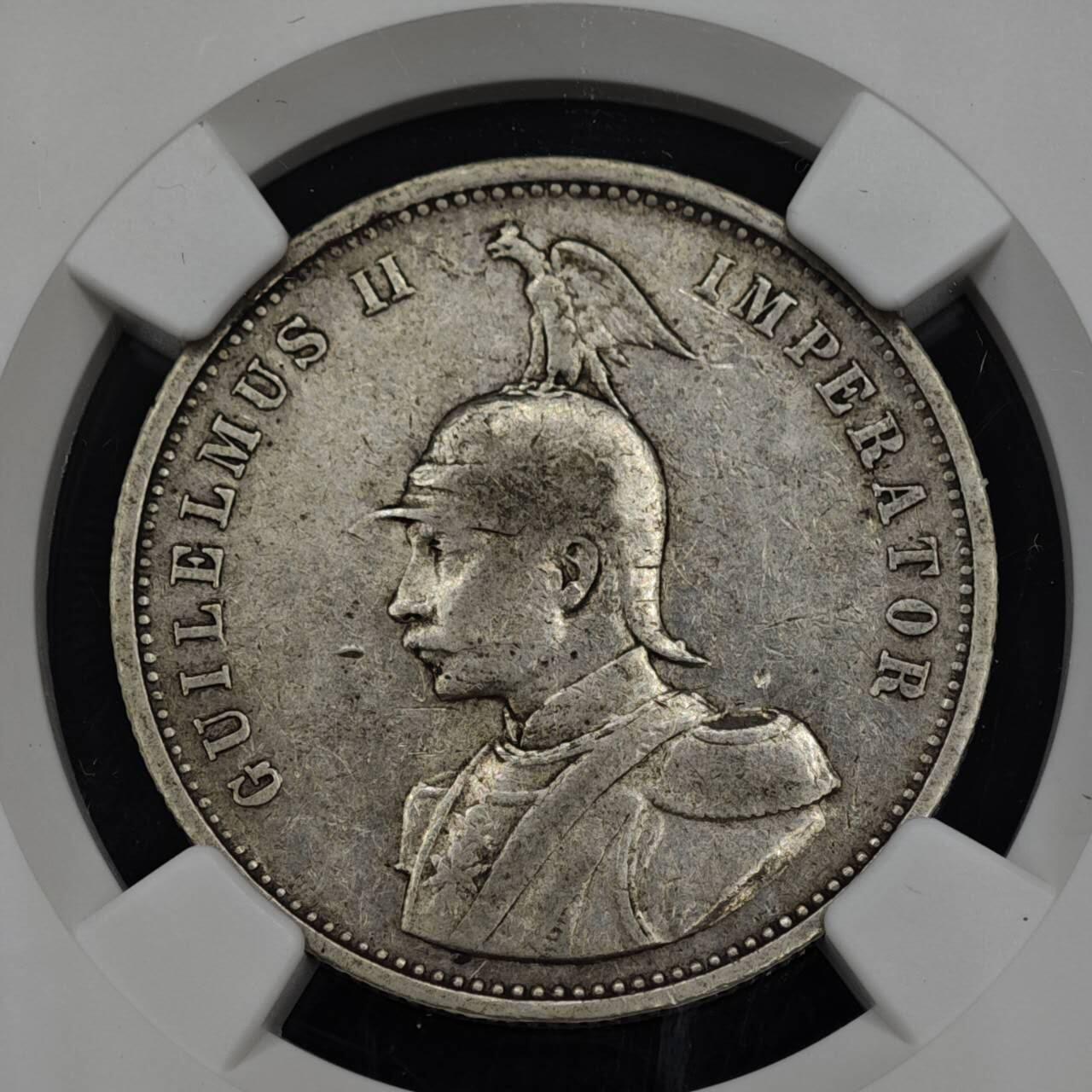 【淘币小摊】实时拍第八百零八拍   银币套币场   满百包邮可预留二周 每周一统一发货   德属东非1898年1卢比银币 NGC VF35