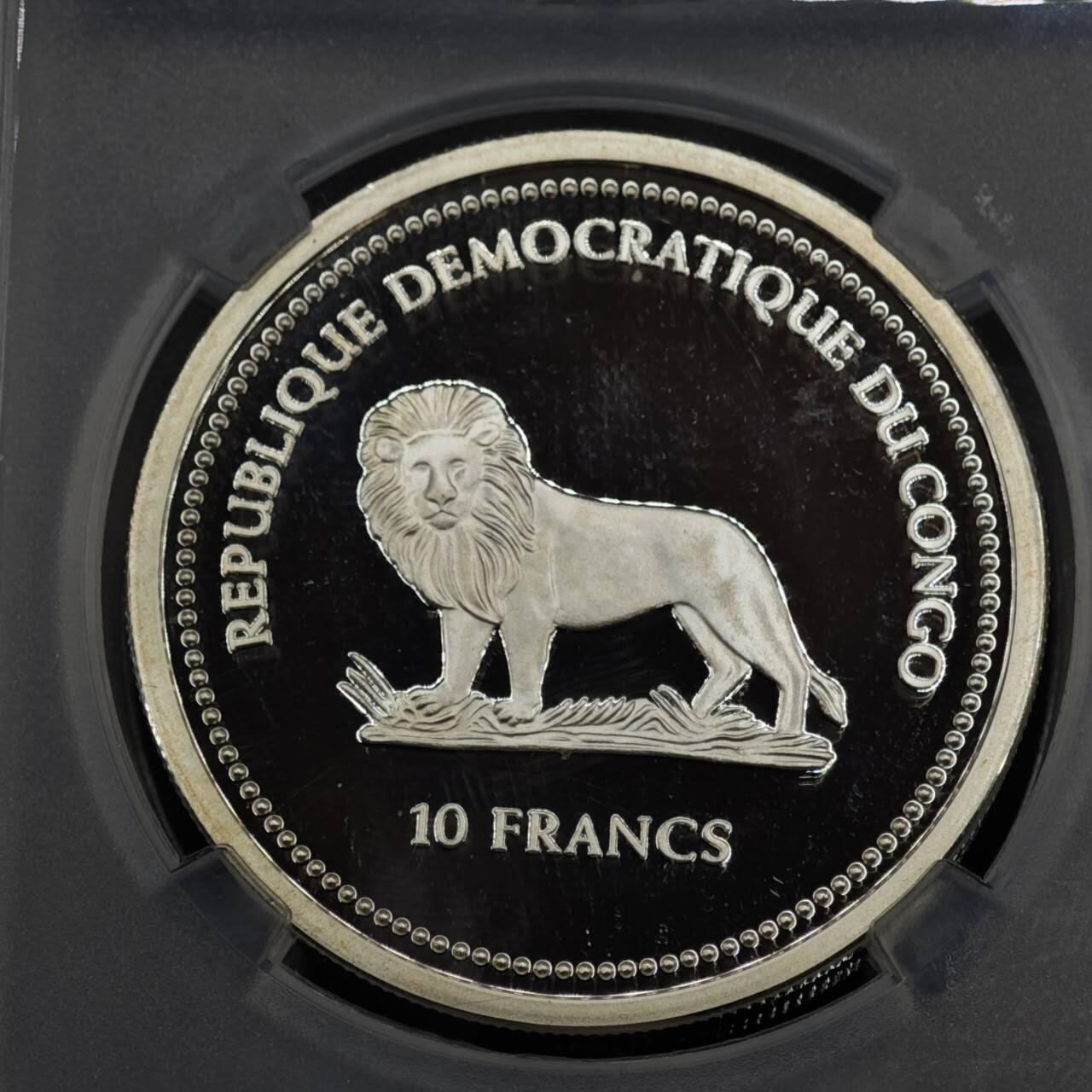 【淘币小摊】实时拍第八百零八拍   银币套币场   满百包邮可预留二周 每周一统一发货   2004年民主刚果10非洲法郎幻彩精制银币  野生动物保护-翠鸟 25克925银 发行量：5千 TQG PF69UC