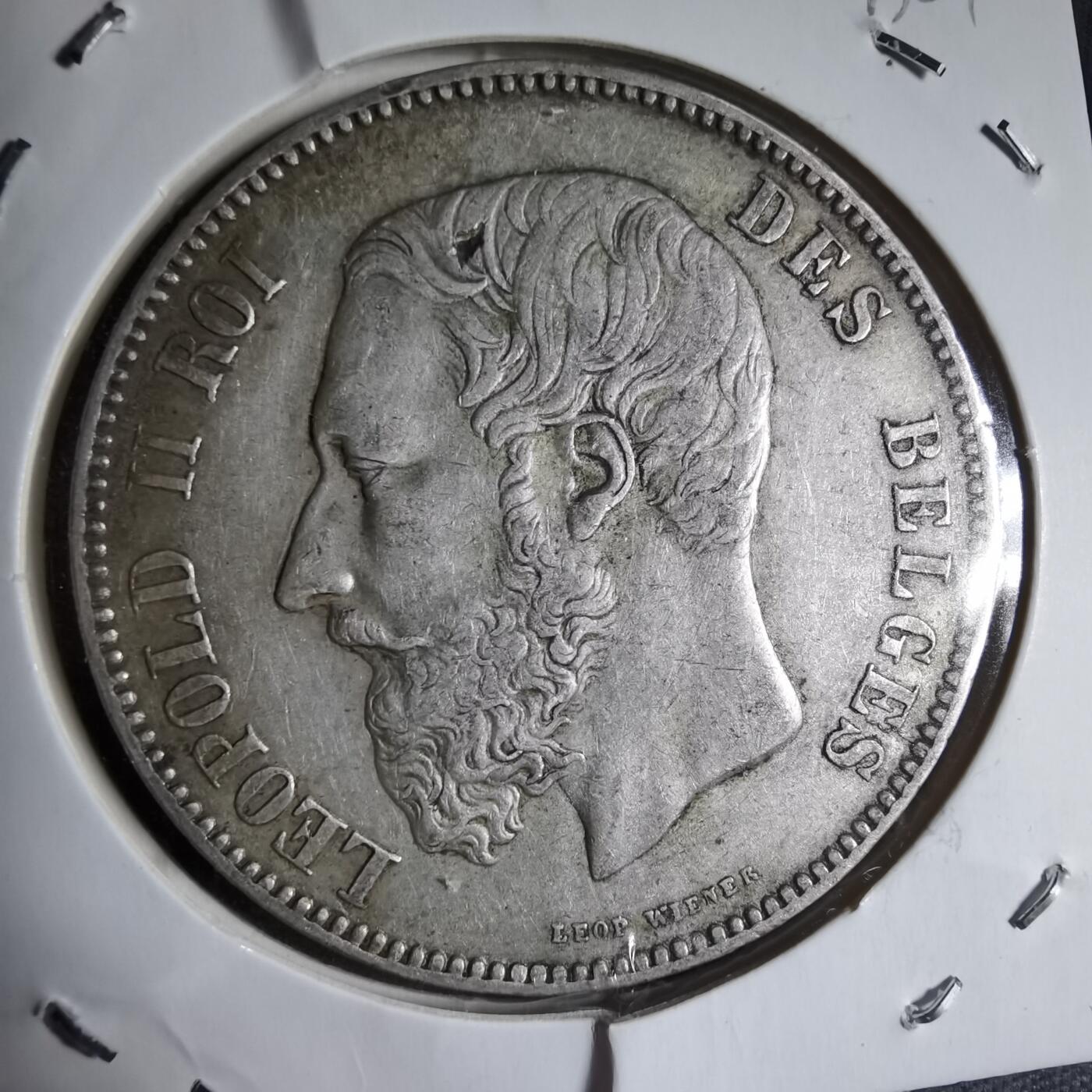 沼泽如烟--第913场 比利时1873年5法郎银币