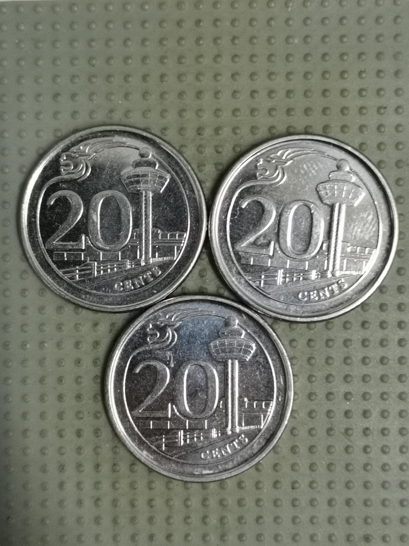 2025年第122场各国散币拍卖（总第122场） 新加坡新版20分3枚