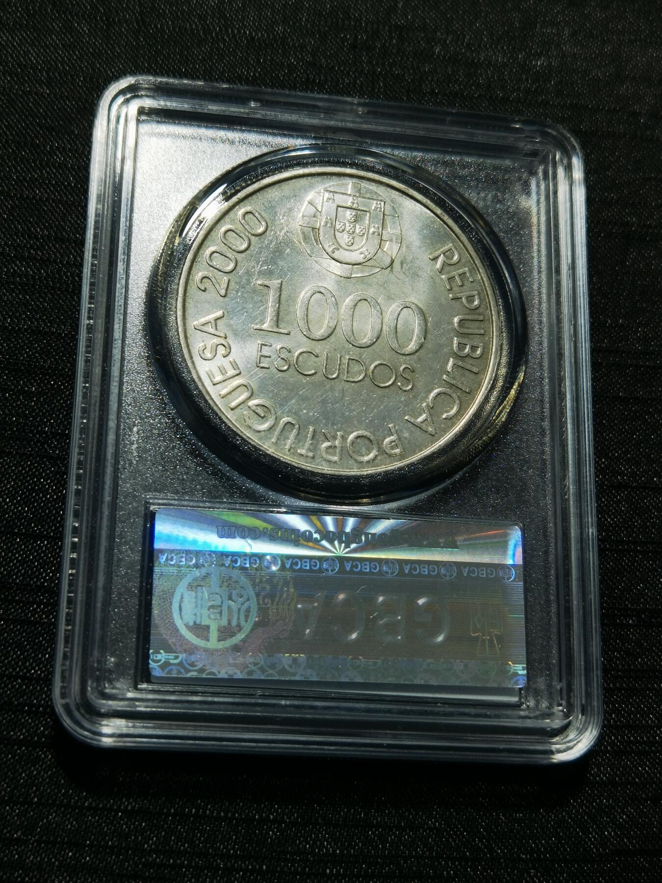 天下钱庄专场欢迎参拍 葡萄牙1000埃斯库多银币