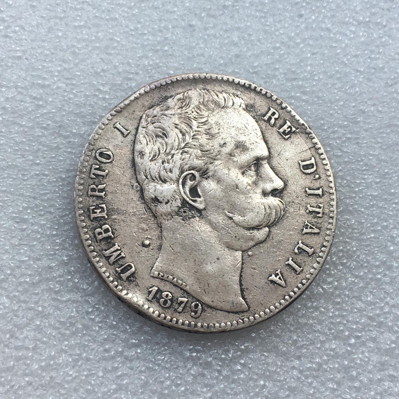 世界钱币专场拍卖 每周二开拍 稀少1879年意大利翁贝托5里拉流通银币