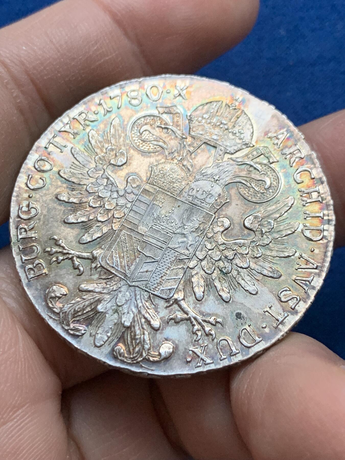 《竞宝斋》第442场 周日，周一，2场连拍 （全场包邮） 奥匈帝国1780大奶妈玛利亚特蕾西亚1泰勒银币 后铸版