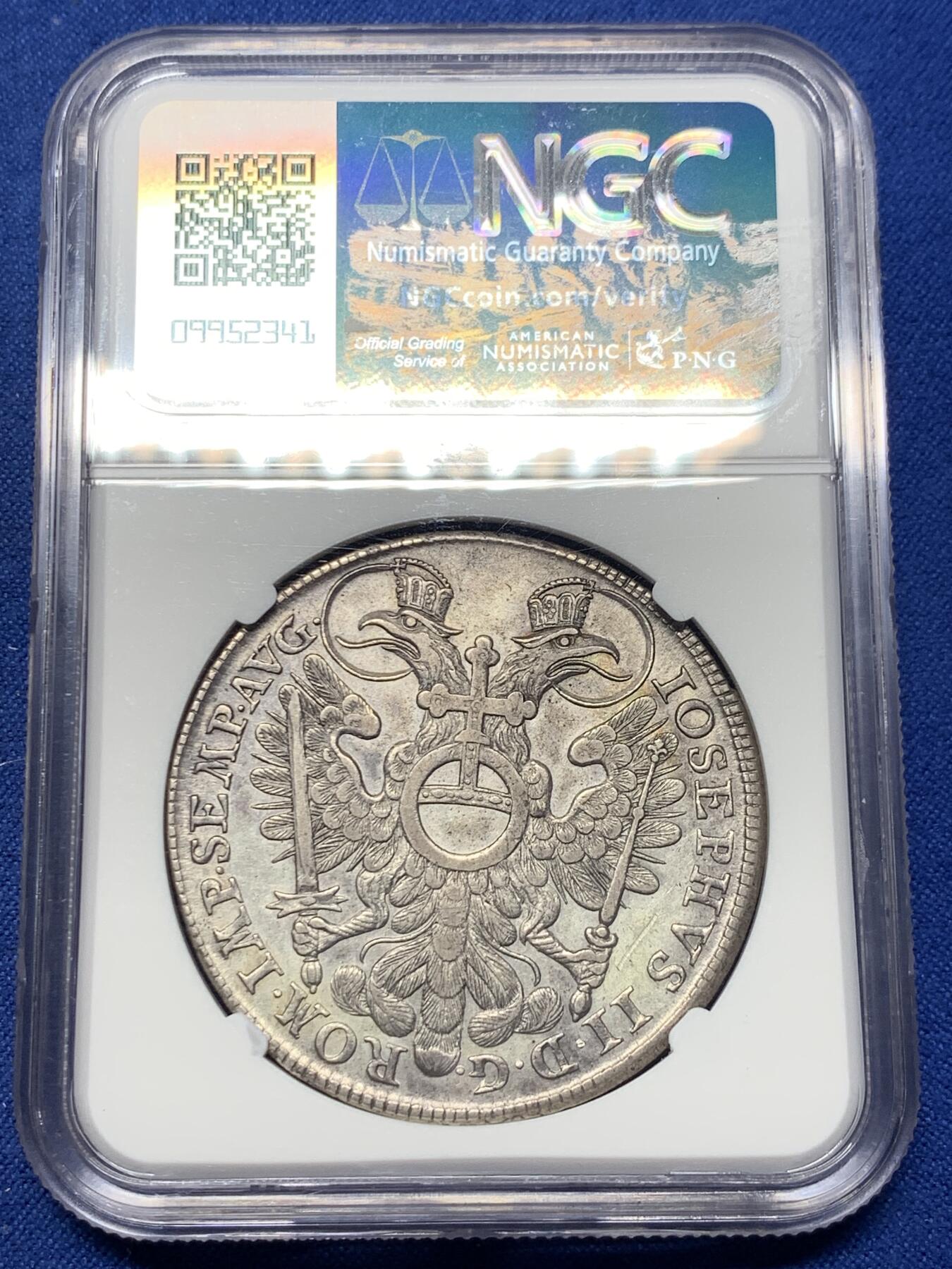 《竞宝斋》第442场 周日，周一，2场连拍 （全场包邮） NGC AUD 1768年德国神罗纽伦堡城市景观泰勒银币