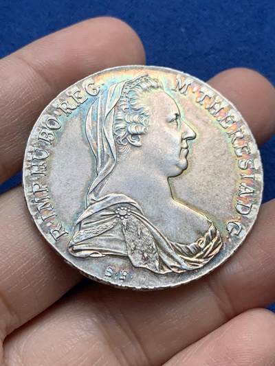 《竞宝斋》第442场 周日，周一，2场连拍 （全场包邮） - 奥匈帝国1780大奶妈玛利亚特蕾西亚1泰勒银币 后铸版