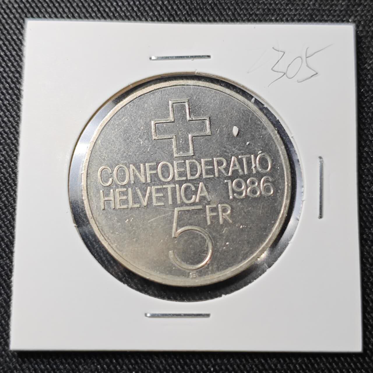 KK钱币收藏小铺 （套币 好品/批量散币 银币）专场  2月预留时间 周末发货  瑞士5法郎纪念币