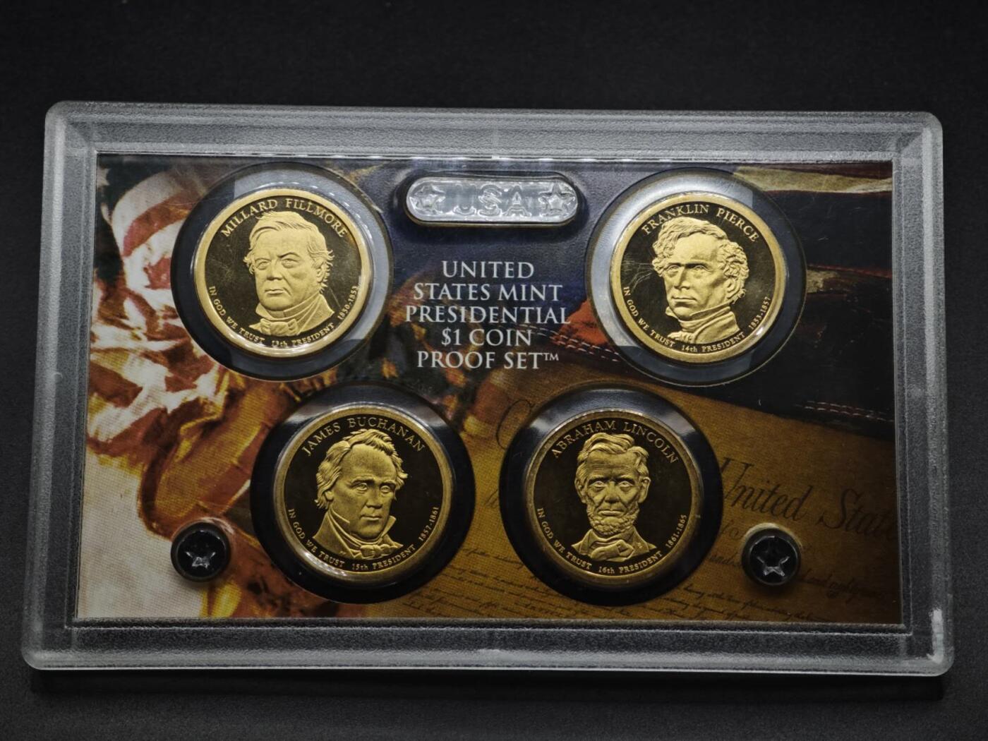 【淘币小摊】实时拍第八百零八拍   银币套币场   满百包邮可预留二周 每周一统一发货   美国2010年总统精制币4枚套