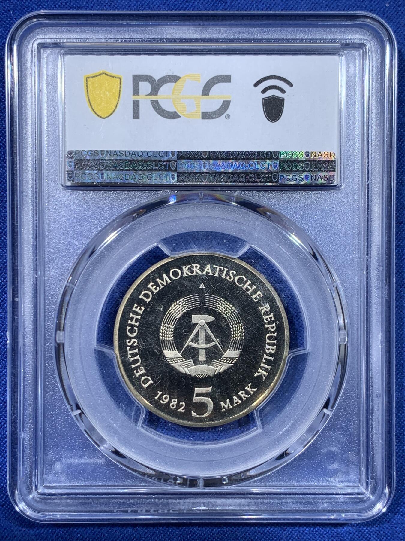 《竞宝斋》第442场 周日，周一，2场连拍 （全场包邮） PCGS PR68DCAM 德国1982A约翰·沃尔夫冈·冯·歌德逝世150周年5马克