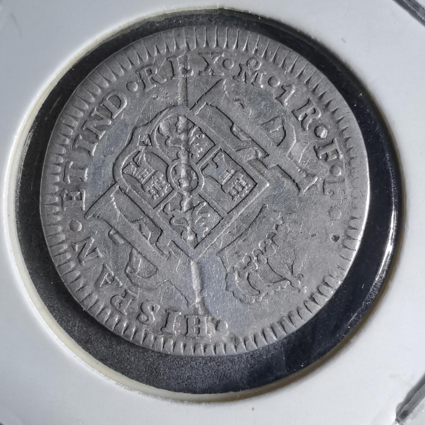 沼泽如烟--第913场 西属墨西哥1781年卡洛斯三世1R银币币面有条凹痕铸缺 币胚缺陷  喜欢收集错版的可以看看