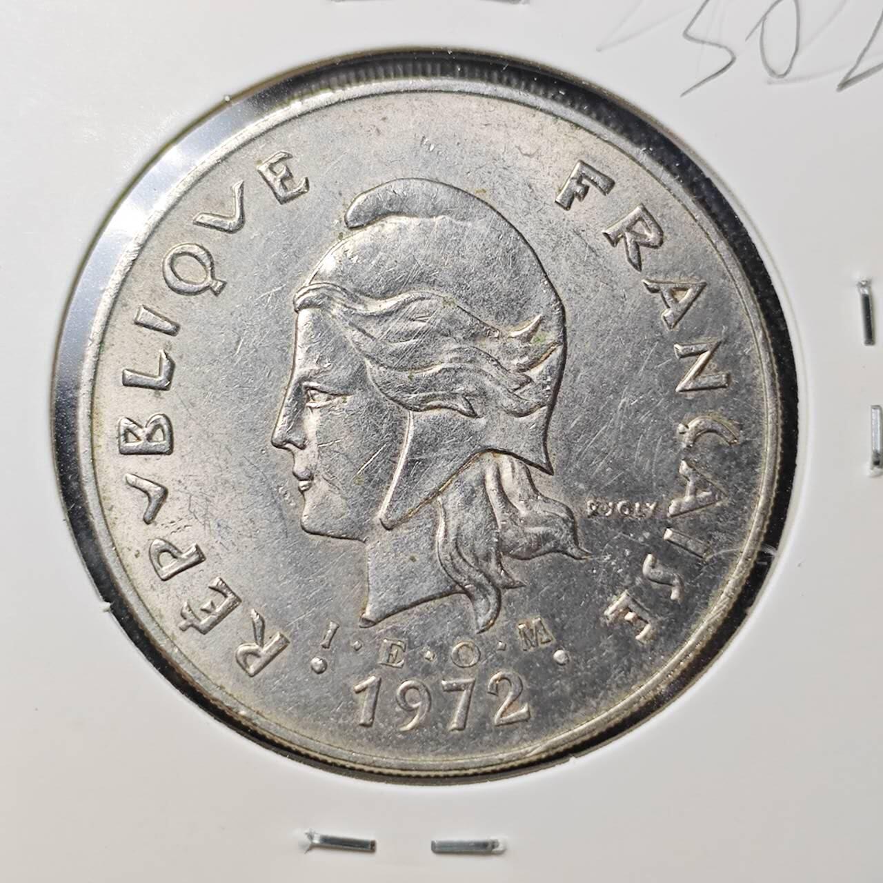 KK钱币收藏小铺 （套币 好品/批量散币 银币）专场  2月预留时间 周末发货  1972法属赫布里底50法郎 少见