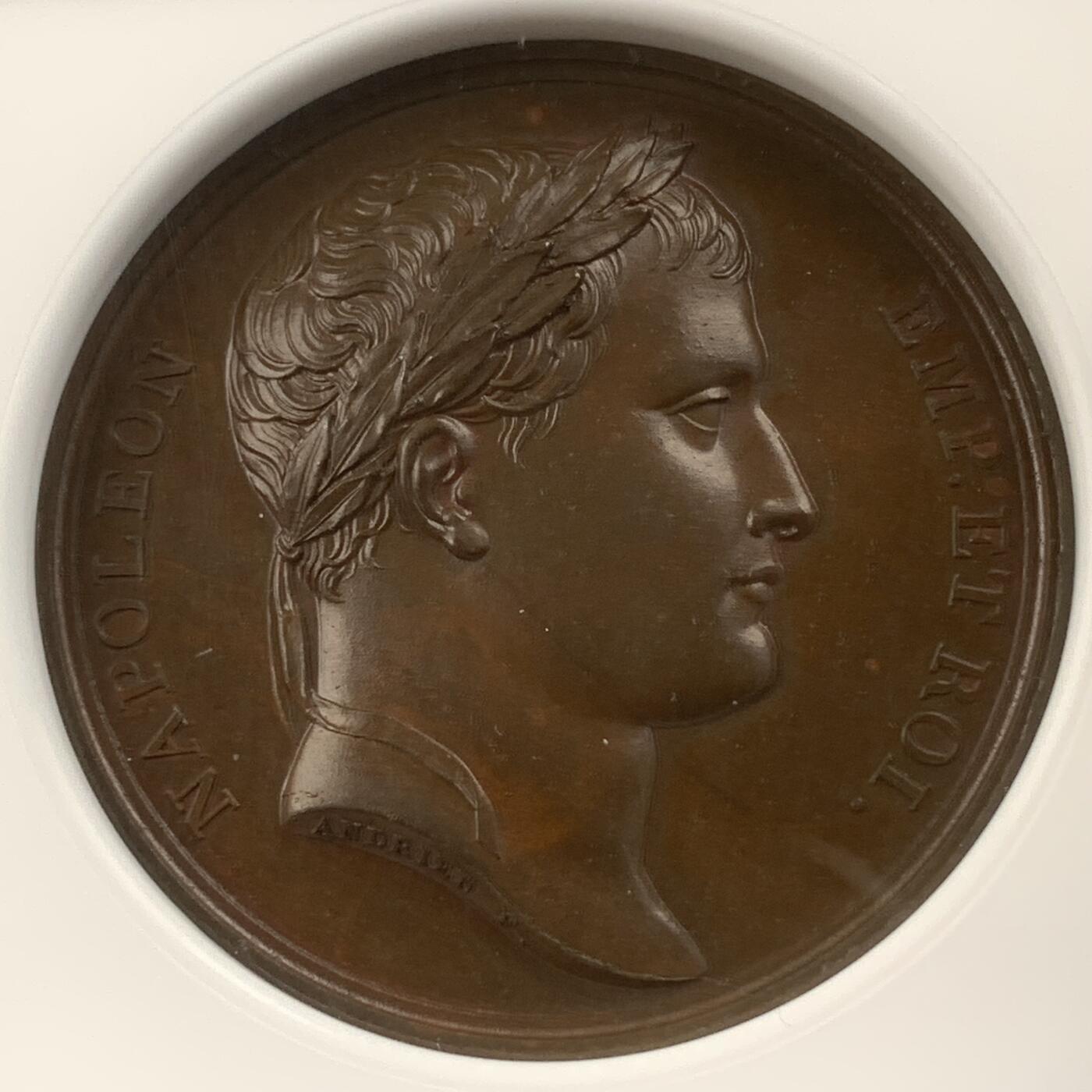 掌中浮雕-藏着的欧洲第043场 NGC MS64 : 1805年攻占维也纳与普雷斯堡纪念铜章，41mm，目录编号Bramsen 443; Julius 1439，光边无边铭