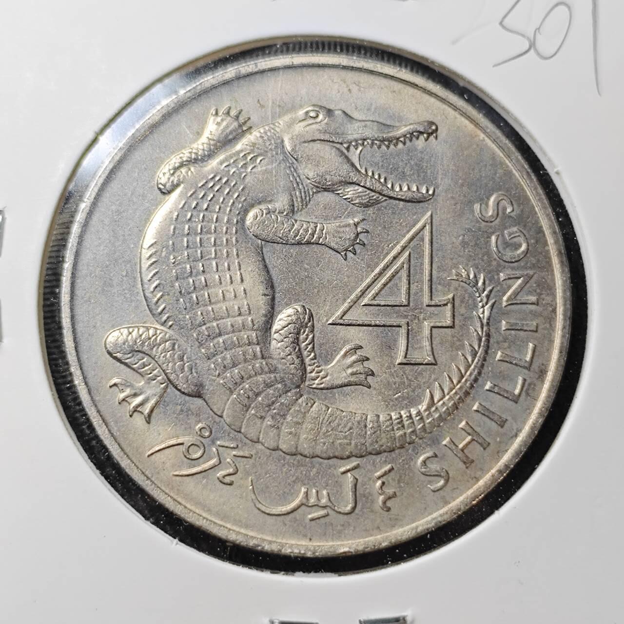 KK钱币收藏小铺 （套币 好品/批量散币 银币）专场  2月预留时间 周末发货  1966英属冈比亚4先令