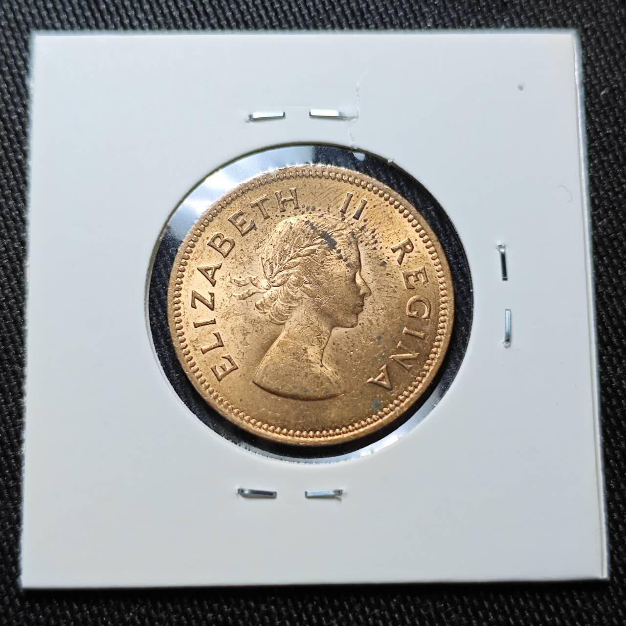 KK钱币收藏小铺 （套币 好品/批量散币 银币）专场  2月预留时间 周末发货  1959英属南非1/2便士铜币 好品