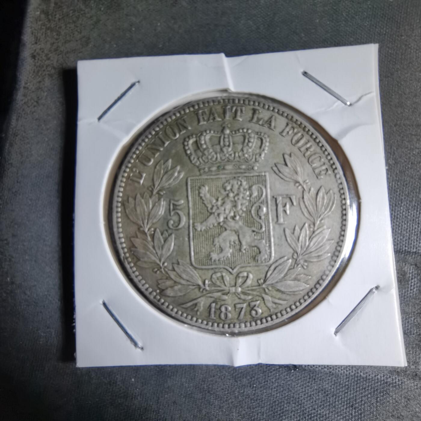 沼泽如烟--第913场 比利时1873年5法郎银币