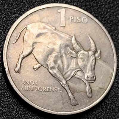 泉币菌-第138场-精品福利场（之前场次29日、30日发货，敬请谅解） - 1990年 公牛 菲律宾1比索硬币 直径29MM 