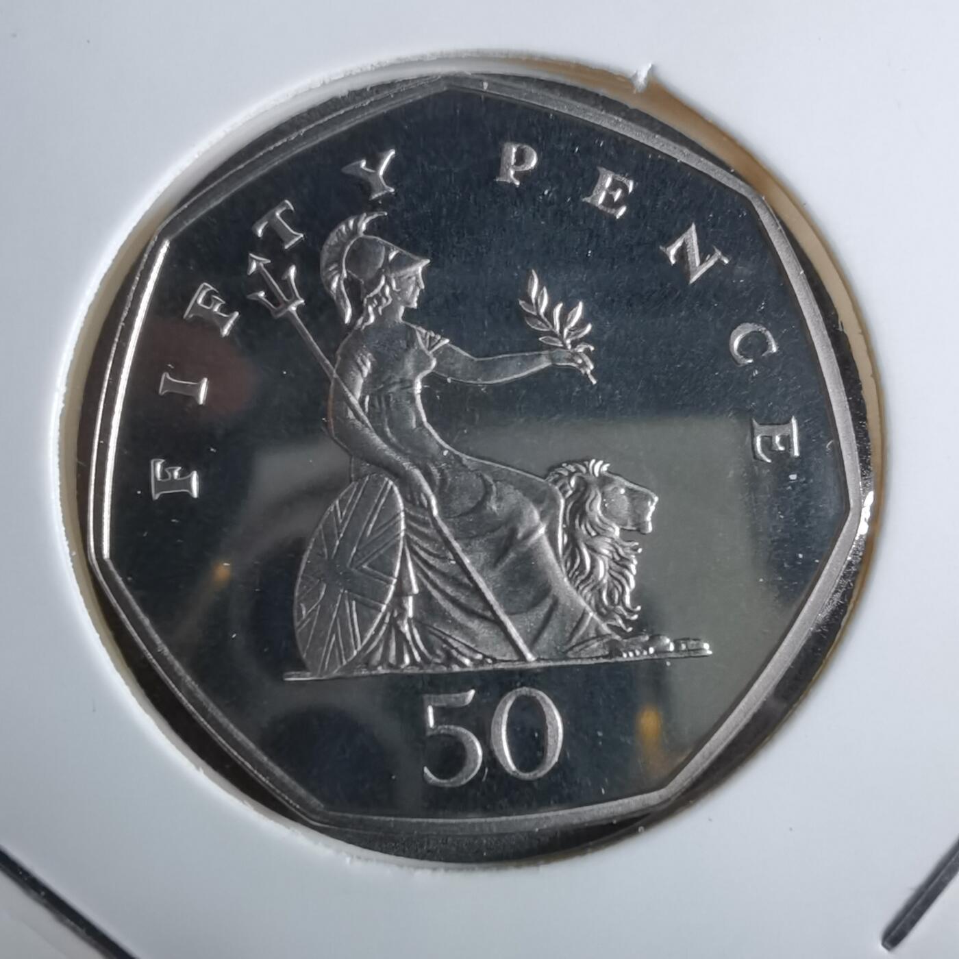 沼泽如烟--第913场 英国2001年50便士精制币