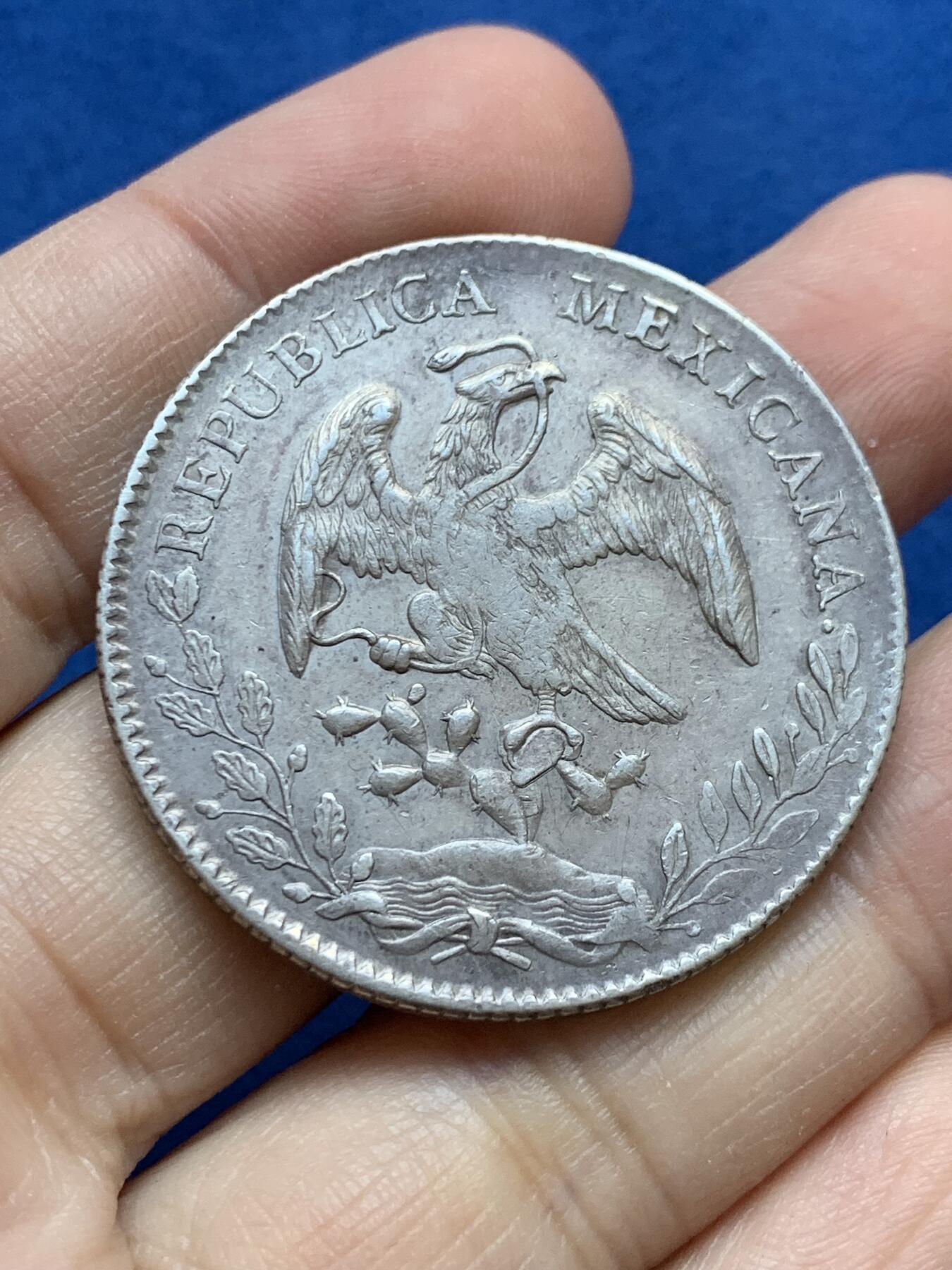 《竞宝斋》第442场 周日，周一，2场连拍 （全场包邮） 墨西哥1893 ZS FZ版 8R鹰洋银币 好品原味 细节见图