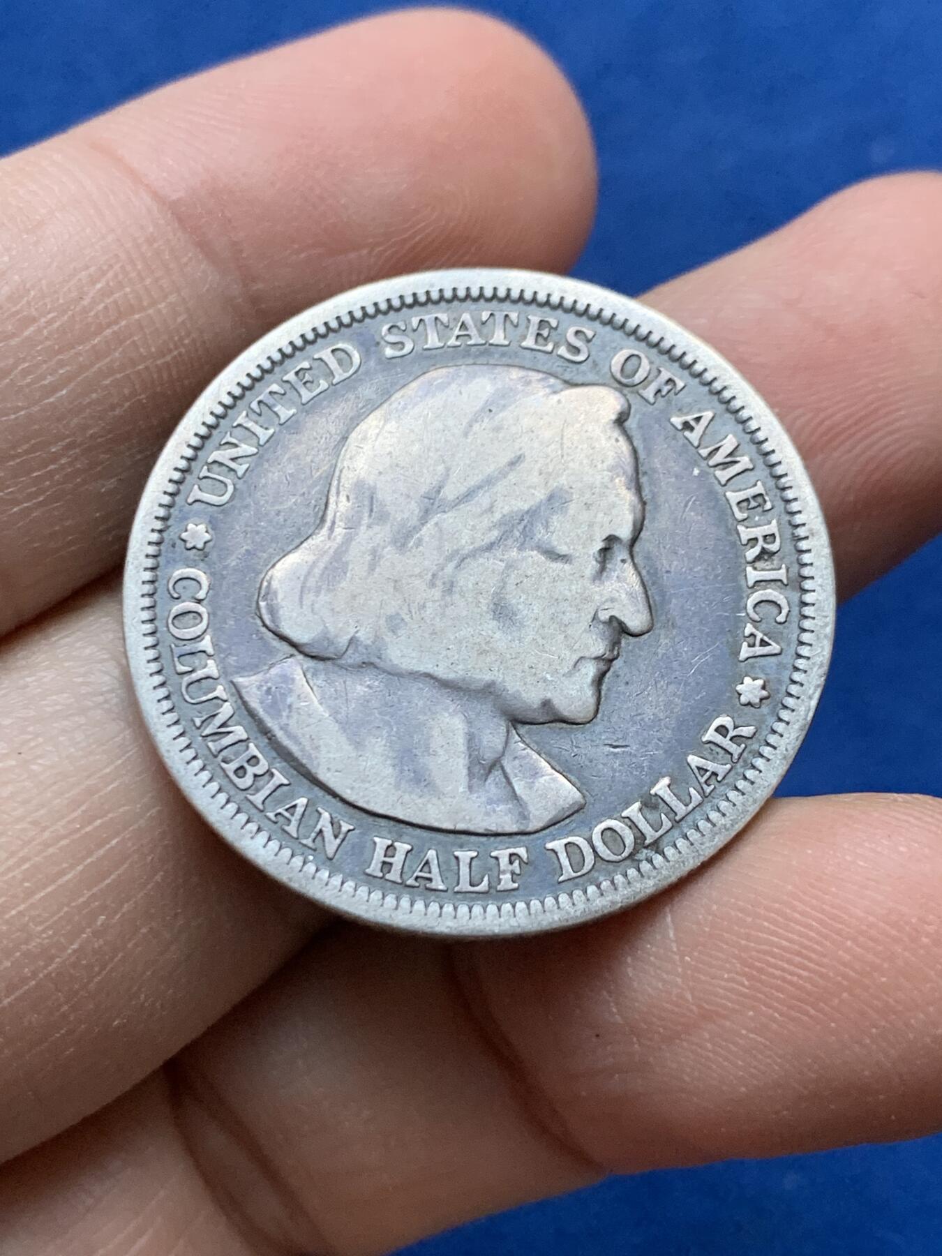 《竞宝斋》第442场 周日，周一，2场连拍 （全场包邮） 美国1893年哥伦布纪念50分半美元银币