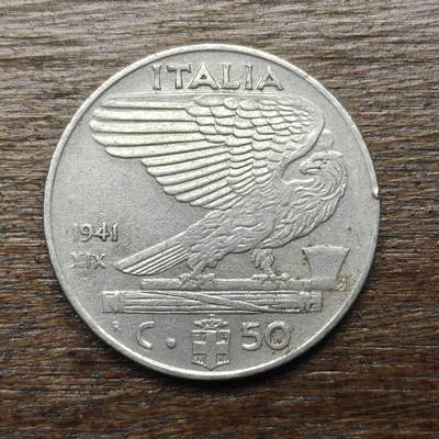 【铜匠收藏】★第132场★散币场，无佣金，30包邮。不满30元，支付5元运费。《接受代拍 代送NGC评级》 - 意大利 1941年 50分